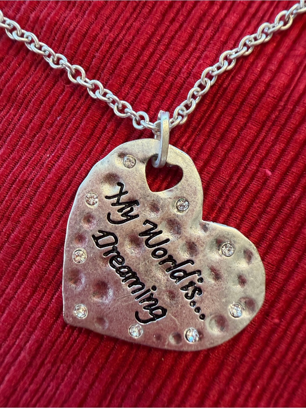 Park Lane “My World Is Dreaming” Silver Heart Necklace